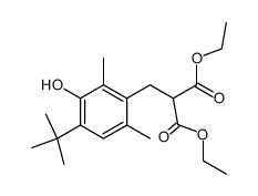 Diethyl 4-tert.-butyl-2,6-dimethyl-3-hydroxybenzylmalonate Structure