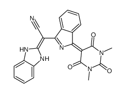alpha-[2,3-dihydro-3-(tetrahydro-1,3-dimethyl-2,4,6-trioxo-5(2H)-pyrimidinylidene)-1H-isoindol-1-ylidene]-1H-benzimidazole-2-acetonitrile结构式