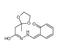 2-(2-methyl-1,3-dioxolan-2-yl)-N'-[(E)-(6-oxocyclohexa-2,4-dien-1-ylidene)methyl]acetohydrazide Structure