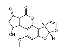 (3R)-2,3,6aβ,9aβ-Tetrahydro-3β-hydroxy-4-methoxycyclopenta[c]furo[3',2':4,5]furo[2,3-h][1]benzopyran-1,11-dione结构式