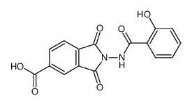 2-(2-hydroxy-benzoylamino)-1,3-dioxo-1,3-dihydro-isoindole-5-carboxylic acid Structure