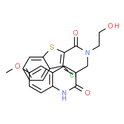 Benzo[b]thiophene-2-carboxamide, 3-chloro-N-[(1,2-dihydro-6-methoxy-2-oxo-3-quinolinyl)methyl]-N-(2-hydroxyethyl)- (9CI) picture