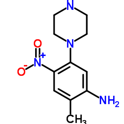 2-METHYL-4-NITRO-5-PIPERAZIN-1-YL-PHENYLAMINE结构式