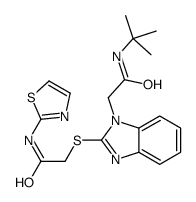 1H-Benzimidazole-1-acetamide,N-(1,1-dimethylethyl)-2-[[2-oxo-2-(2-thiazolylamino)ethyl]thio]-(9CI) Structure