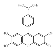 3H-Xanthen-3-one,9-[4-(dimethylamino)phenyl]-2,6,7-trihydroxy- structure