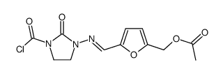 3-(5-acetoxymethyl-furan-2-ylmethyleneamino)-2-oxo-imidazolidine-1-carbonyl chloride结构式