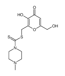 4-methyl-piperazine-1-carbodithioic acid 3-hydroxy-6-hydroxymethyl-4-oxo-4H-pyran-2-ylmethyl ester Structure