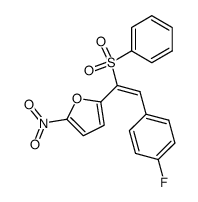 2-[(E)-1-benzenesulfonyl-2-(4-fluoro-phenyl)-vinyl]-5-nitro-furan结构式