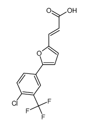 (E)-3-(5-(4-chloro-3-(trifluoromethyl)phenyl)furan-2-yl)acrylic acid结构式