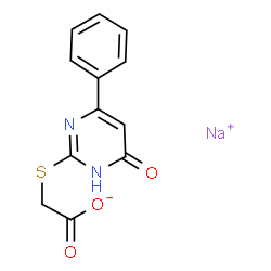 4-Phenyl-6-oxy-pyrimidine-2-thioglycolic acid (sodium salt)结构式