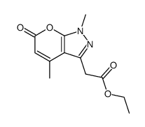 ethyl 1,6-dihydro-1,4-dimethyl-6-oxopyrano[2,3-c]pyrazole-3-acetate Structure