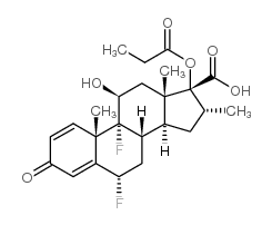 (6A,11B,16A,17A)-6,9-DIFLUORO-11-HYDROXY-16-METHYL-3-OXO-17-(1-OXOPROPOXY)ANDROSTA-1,4-DIENE-17-CARBOXYLIC ACID structure