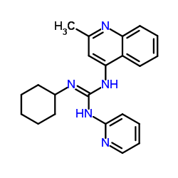 2-cyclohexyl-1-(2-methylquinolin-4-yl)-3-pyridin-2-ylguanidine结构式