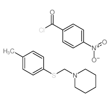 1-[(4-methylphenyl)sulfanylmethyl]piperidine; 4-nitrobenzoyl chloride结构式