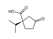 Cyclopentanecarboxylic acid, 1-(1-methylethyl)-3-oxo-, (1S)- (9CI) Structure