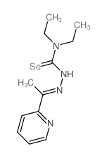 N,N-diethyl-1-λ1-selanyl-N'-[(E)-1-pyridin-2-ylethylideneamino]methanimidamide Structure