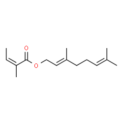 (E)-3,7-dimethyl-2,6-octadienyl 2-methylisocrotonate结构式