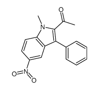 1-(1-methyl-5-nitro-3-phenylindol-2-yl)ethanone结构式