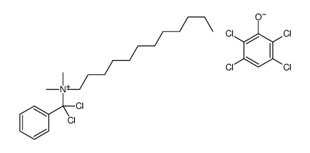 (dichlorobenzyl)dodecyldimethylammonium, salt with 2,3,5,6-tetrachlorophenol (1:1) Structure
