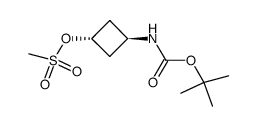 trans-3-((tert-butoxycarbonyl)amino)cyclobutyl methanesulfonate Structure