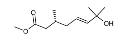 methyl (R)-(+)-7-hydroxy-3,7-dimethyl-5-octenoate结构式