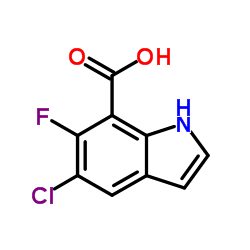 5-Chloro-6-fluoro-1H-indole-7-carboxylic acid结构式