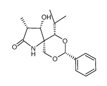 (3R,4S,5S,6S,8R)-4-hydroxy-6-isopropyl-3-methyl-8-phenyl-7,9-dioxa-1-azaspiro[4.5]decan-2-one结构式