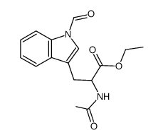 2-Acetylamino-3-(1-formyl-1H-indol-3-yl)-propionic acid ethyl ester Structure