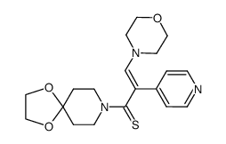 1-(1,4-dioxa-8-azaspiro[4.5]dec-8-yl)-3-(morpholin-4-yl)-2-(pyridin-4-yl)propenethione结构式