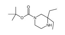 3,3-DIETHYL-PIPERAZINE-1-CARBOXYLIC ACID TERT-BUTYL ESTER结构式