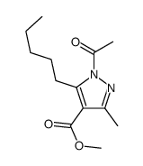 methyl 1-acetyl-3-methyl-5-pentylpyrazole-4-carboxylate结构式