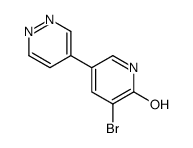 3-bromo-5-pyridazin-4-yl-1H-pyridin-2-one结构式