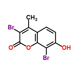 3,8-dibromo-7-hydroxy-4-methylchromen-2-one结构式