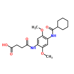 4-({4-[(Cyclohexylcarbonyl)amino]-2,5-dimethoxyphenyl}amino)-4-oxobutanoic acid Structure