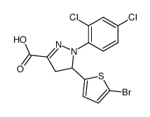 [19] 5-(5-Bromo-thiophen-2-yl)-1-(2,4-dichloro-phenyl)-4,5-dihydro-1 H-pyrazole-3-carboxylic acid Structure