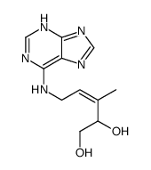 3-methyl-5-(7H-purin-6-ylamino)pent-3-ene-1,2-diol结构式