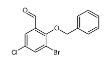 Benzaldehyde, 3-bromo-5-chloro-2-(phenylmethoxy)-结构式