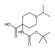 4-Piperidinecarboxylic acid, 4-[[(1,1-dimethylethoxy)carbonyl]amino]-1-(1-methylethyl) Structure