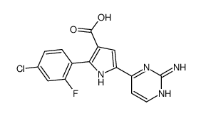 5-(2-aminopyrimidin-4-yl)-2-(4-chloro-2-fluorophenyl)-1H-pyrrole-3-carboxylic acid Structure