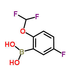 [2-(Difluoromethoxy)-5-fluorophenyl]boronic acid结构式
