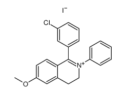 1-(3-chlorophenyl)-6-methoxy-2-phenyl-3,4-dihydroisoquinolin-2-ium iodide结构式