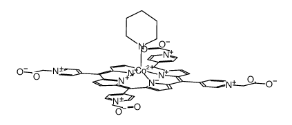 Co(5,10,15,20-tetra(4-N-carboxymethylenepyridyl)porphyrin)(piperidine)结构式