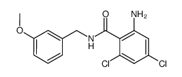 2-amino-4,6-dichloro-N-(3-methoxy-benzyl)-benzamide结构式