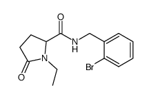 N-[(2-bromophenyl)methyl]-1-ethyl-5-oxo-prolinamide Structure