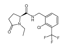 N-{[2-chloro-3-(trifluoromethyl) phenyl]methyl}-1-ethyl-5-oxo-L-prolinamide Structure