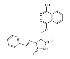 phthalic acid mono-(3-benzylideneamino-2,5-dioxo-imidazolidin-4-ylmethyl) ester Structure