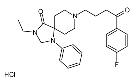 3-ethyl-8-[4-(4-fluorophenyl)-4-oxobutyl]-1-phenyl-1,3,8-triazaspiro[4.5]decan-4-one,hydrochloride结构式