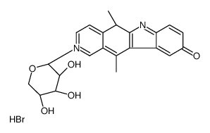 2-(α-L-Arabinopyranosyl)-9-hydroxy-5,11-dimethyl-5H-pyrido[4,3-b] carbazol-2-ium bromide Structure
