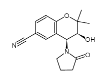 cis-6-cyano-3,4-dihydro-2,2-dimethyl-4-(2-oxopyrrolidin-1-yl)-2H-1-benzopyran-3-ol结构式