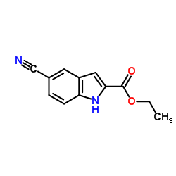 5-氰基-1H-吲哚-2-羧酸乙酯结构式